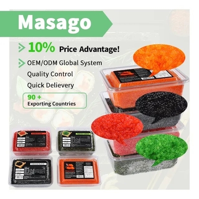 500g Seasoned Capelin Roe Masago Orange For Japanese Cuisines