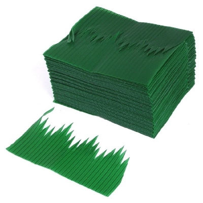 7.5cm Green Leaf Food Serving Tools Decoration Plastic Sushi Leaf