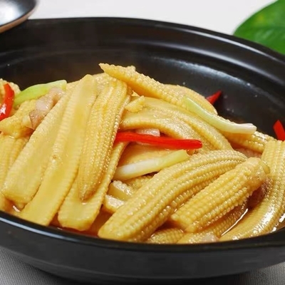 Peeled 454g Canned Fruits Vegetables Canned Baby Corn In Brine